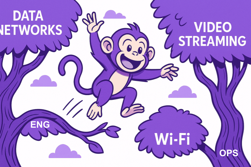 Monkey with tech illustration